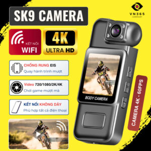 Camera mini 3in1 (quay,chụp,ghi âm) có wifi 4K-60fps SK9.