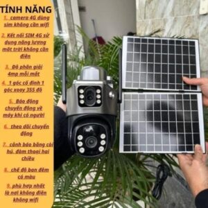 Camera Xà Sim 4G 2 Mắt ESEECLOUD Năng Lượng Mặt Trời.