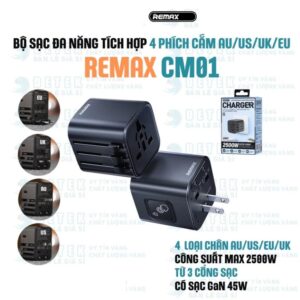 Ô Cắm Chuyển ĐổCắm Chuyển Đổi Du Lịch Remax CM01i Du Lịch Remax CM01